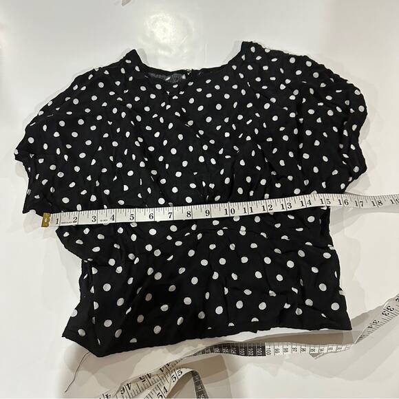 Urban Outfitters Black & White‎ Boho Polka Dot Print Button Back Blouse Size M - Picture 6 of 7